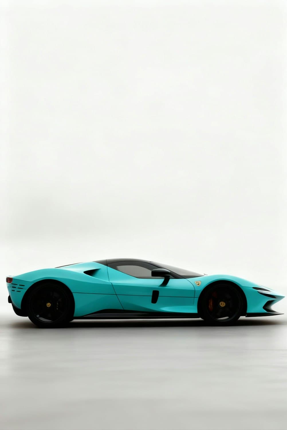 Aqua Nova Aston Martin DB12 Volante with the roof raised, shown against a minimal grey backdrop
